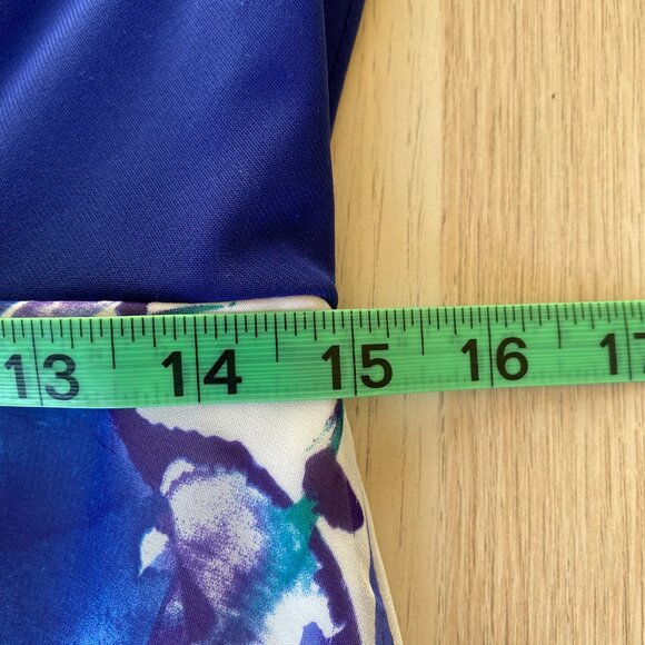 New Chetta B Maxi Dress 6 / 8 Watercolor Floral Navy Blue Winter White Gown NWT - Picture 13 of 13